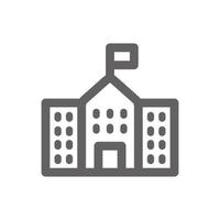 icono de edificio escolar. perfecto para la educación y el icono de la escuela o aplicaciones de interfaz de usuario. vector de señal y símbolo