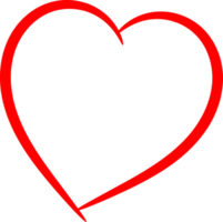 Red heart doodle png