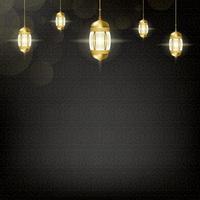 islamic element background with lantern vector