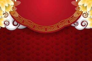 concepto de año nuevo chino con fondo de espacio de copia en rojo