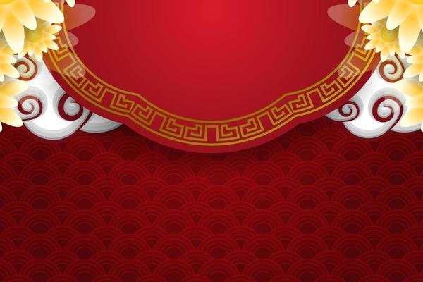 chinese new year concept with copy space background on red