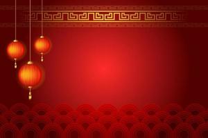 chinese new year concept with copy space background on red vector