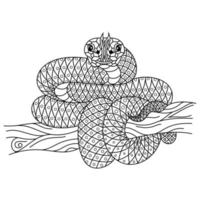 arte de línea de serpiente vector