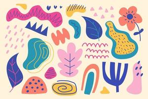 Hand drawn organic shapes abstract background. Vector illustration