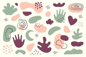 Hand drawn organic shapes abstract background. Vector illustration