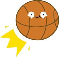 baloncesto de dibujos animados retro de color plano vector