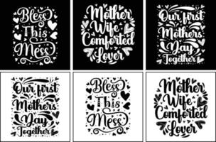 Mothers day mom typography t shirt design print on demand vector