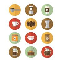 conjunto de iconos de café. icono plano moderno. color minimalista. apto para web, aplicación, computadora, diseño, símbolo. logotipo vectorial eps 10. vector