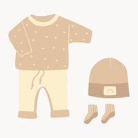 Vector illustration of baby and children clothes