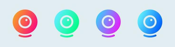 Webcam solid icon in gradient colors. Video camera signs vector illustration.