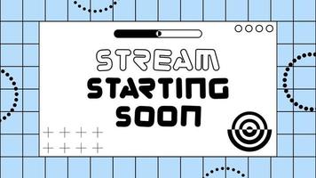 Animated stream overlay starting soon motion graphic suitable for opening live streaming video