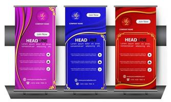 roll up banner, set of banner template designs, ideal for exhibitions, advertising, promotions, mockups, marketing, sales, infographics, etc.