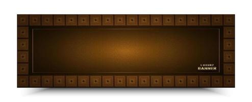 brown banner, luxury and elegant, with checkered frame, and glossy texture, vector