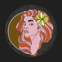 Beautiful portrait of a girl with Chicano jewelry and tattoos vector