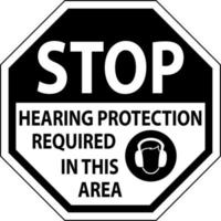 Hearing Protection Required Sign On White Background vector