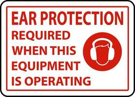 Ear Protection Required Sign On White Background vector