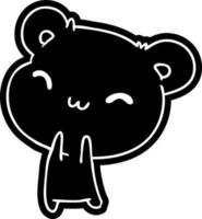 icono de dibujos animados kawaii lindo oso de peluche vector