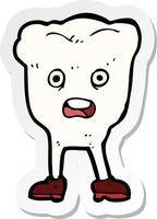 sticker of a cartoon tooth vector