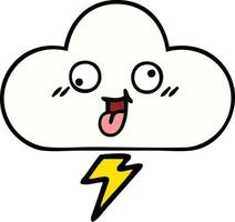 cute cartoon storm cloud vector