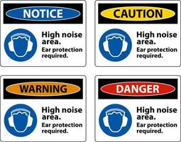 señal requerida de protección auditiva sobre fondo blanco vector