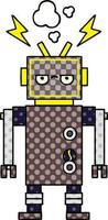 comic book style cartoon malfunctioning robot vector