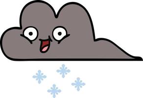 cute cartoon storm snow cloud vector