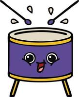 cute cartoon drum vector