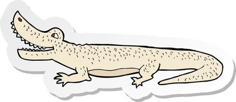 sticker of a cartoon happy crocodile vector