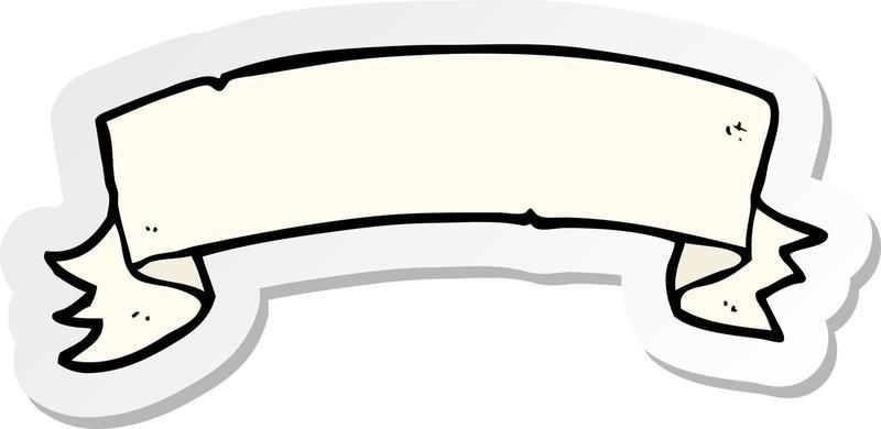 sticker of a cartoon tattoo scroll banner