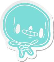 cartoon sticker kawaii cute dead skeleton vector