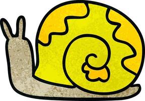 quirky hand drawn cartoon snail vector