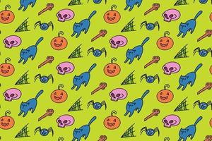 Cute halloween seamless pattern, cartoon, background, simple, art vector