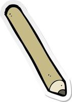 sticker of a cartoon pencil vector