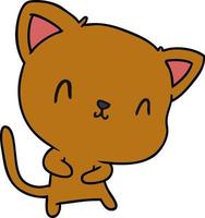 cartoon of cute kawaii cat vector