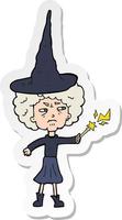 sticker of a cartoon halloween witch vector
