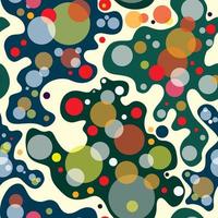 Circles. Chaotic flowing bubbles and round shapes seamless pattern. Abstract geometric background. . vector