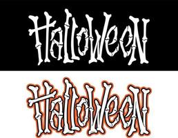 Hand drawn halloween lettering. Skeleton bones vector
