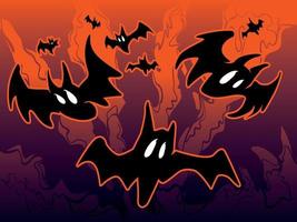 ilustración vectorial de halloween con murciélagos vector