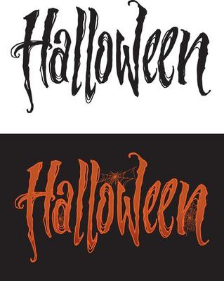 Hand drawn halloween lettering. Design element