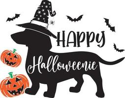 Happy Halloweenie 1, Halloween Truck, Happy Halloween, Vector Illustration File