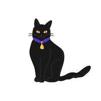 un gato negro. colección de halloween. ilustración vectorial plana vector