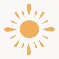 Sun with rays line icon design. Vector illustration