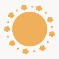 Sun with rays line icon design. Vector illustration