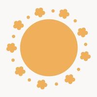 Sun with rays line icon design. Vector illustration