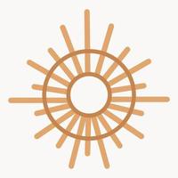 Sun with rays line icon design. Vector illustration