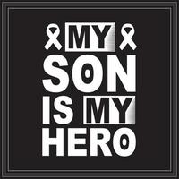My son is my hero. September is National Childhood cancer awareness Month t shirt design with background, template, vector