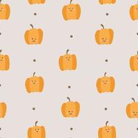 Cute food - funny set of pumpkin seamless pattern vector