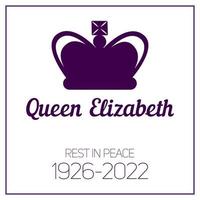 London, England 09.10.2022 Death Queen Elizabeth. Side profile in crown. vector