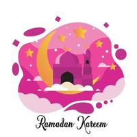 ramadan kareem pink vector