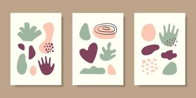 Cover template collection with hand drawn organic shapes. Vector illustration